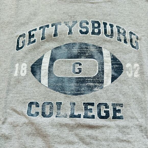 Third Street USA Made Cotton College Spirit Grey Football Tee Shirt - Picture 1 of 6